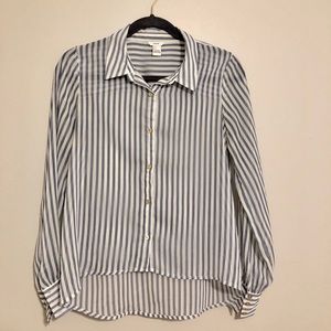 Blue and white striped shirt